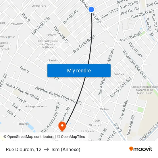 Rue Diourom, 12 to Ism (Annexe) map