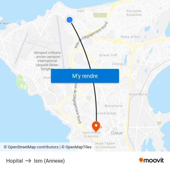 Hopital to Ism (Annexe) map