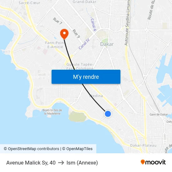 Avenue Malick Sy, 40 to Ism (Annexe) map