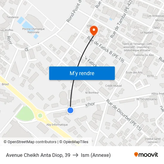 Avenue Cheikh Anta Diop, 39 to Ism (Annexe) map