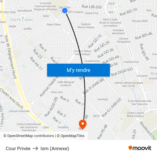 Cour Privée to Ism (Annexe) map