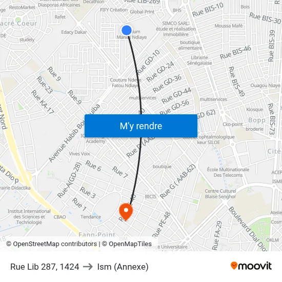 Rue Lib 287, 1424 to Ism (Annexe) map