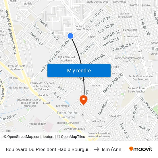 Boulevard Du President Habib Bourguiba, 528 to Ism (Annexe) map