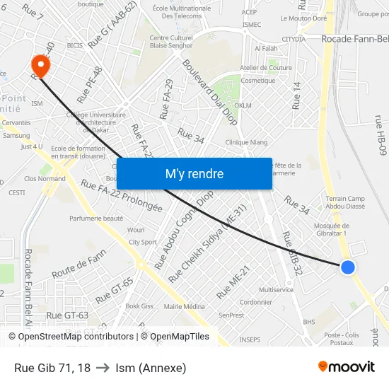 Rue Gib 71, 18 to Ism (Annexe) map