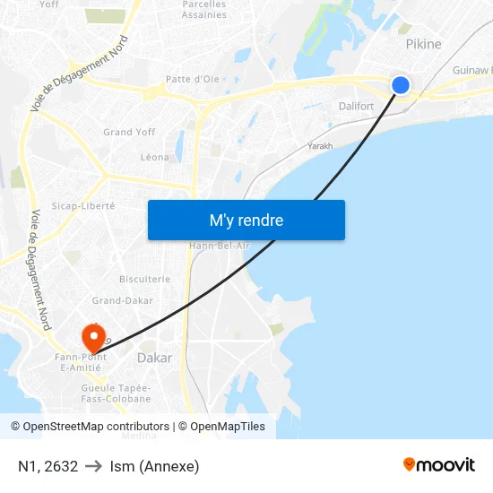 N1, 2632 to Ism (Annexe) map