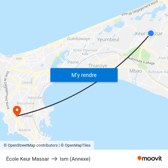 École Keur Massar to Ism (Annexe) map