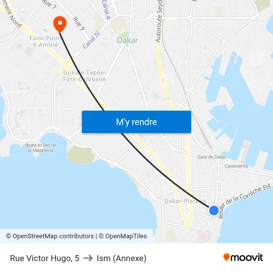 Rue Victor Hugo, 5 to Ism (Annexe) map