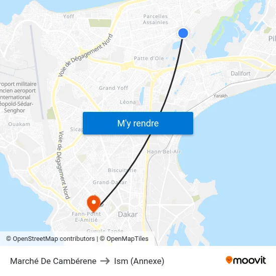 Marché De Cambérene to Ism (Annexe) map