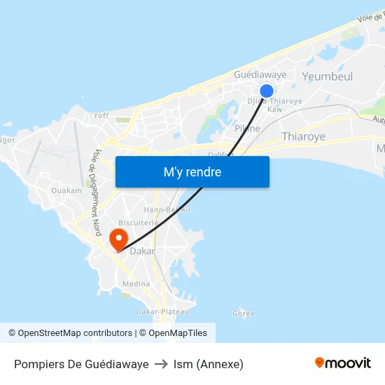 Pompiers De Guédiawaye to Ism (Annexe) map