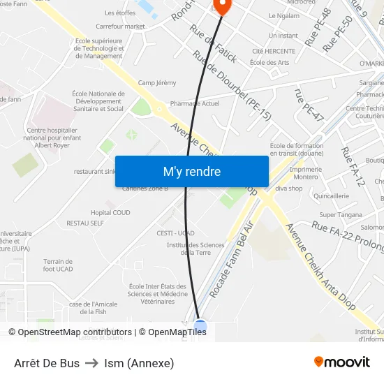 Arrêt De Bus to Ism (Annexe) map