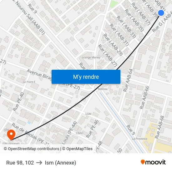 Rue 98, 102 to Ism (Annexe) map