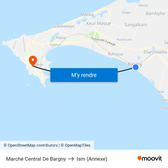 Marché Central De Bargny to Ism (Annexe) map