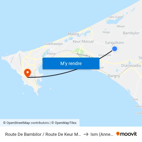 Route De Bambilor / Route De Keur Massar to Ism (Annexe) map