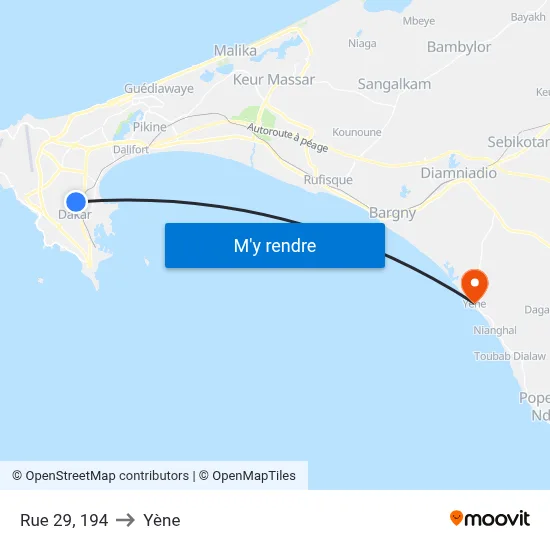 Rue 29, 194 to Yène map