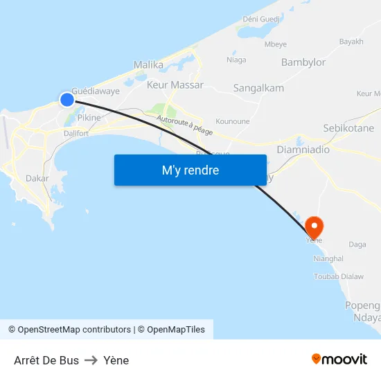 Arrêt De Bus to Yène map