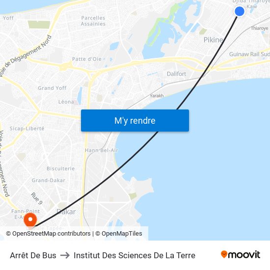 Arrêt De Bus to Institut Des Sciences De La Terre map