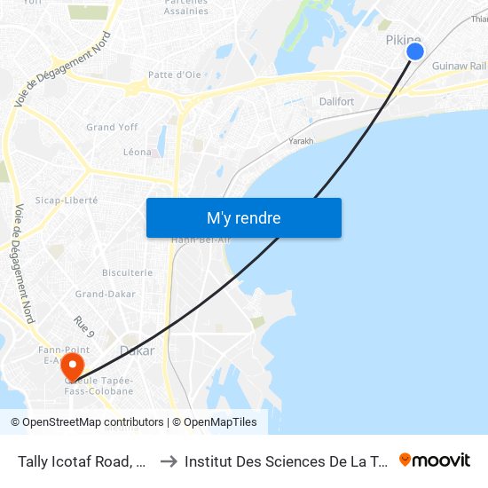 Tally Icotaf Road, 336 to Institut Des Sciences De La Terre map