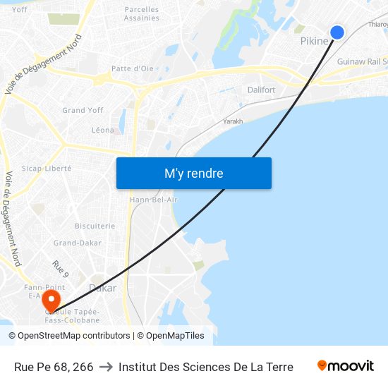Rue Pe 68, 266 to Institut Des Sciences De La Terre map