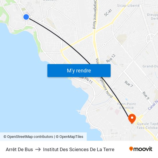 Arrêt De Bus to Institut Des Sciences De La Terre map