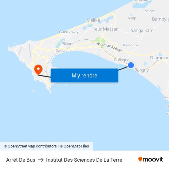 Arrêt De Bus to Institut Des Sciences De La Terre map