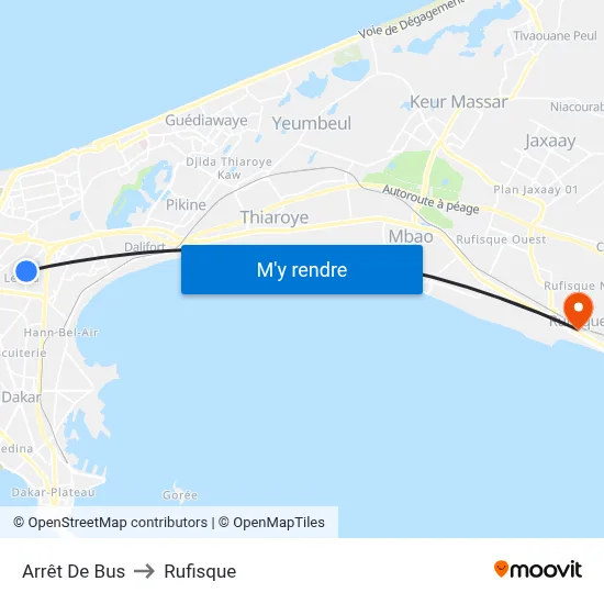 Arrêt De Bus to Rufisque map