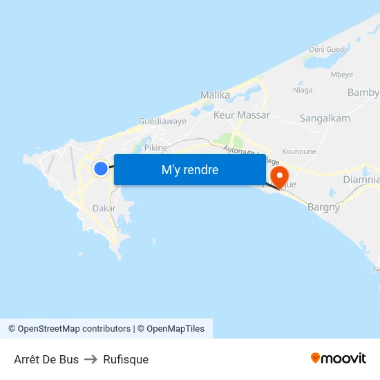 Arrêt De Bus to Rufisque map