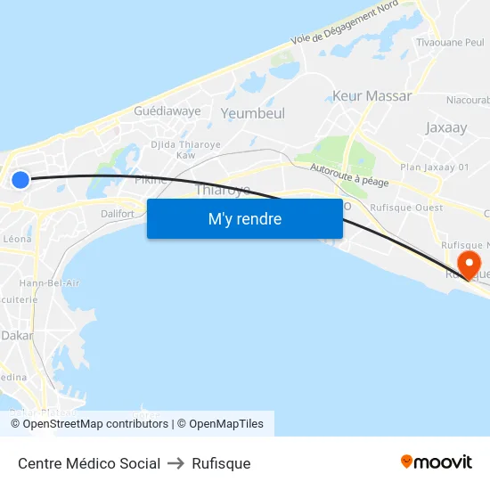 Centre Médico Social to Rufisque map