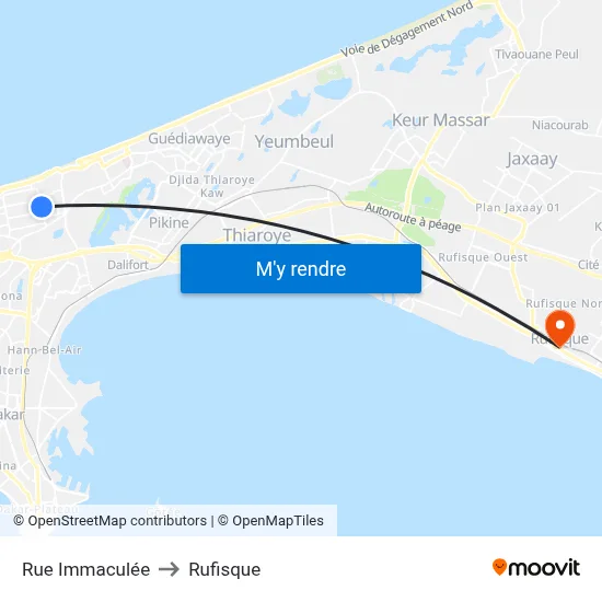Rue Immaculée to Rufisque map