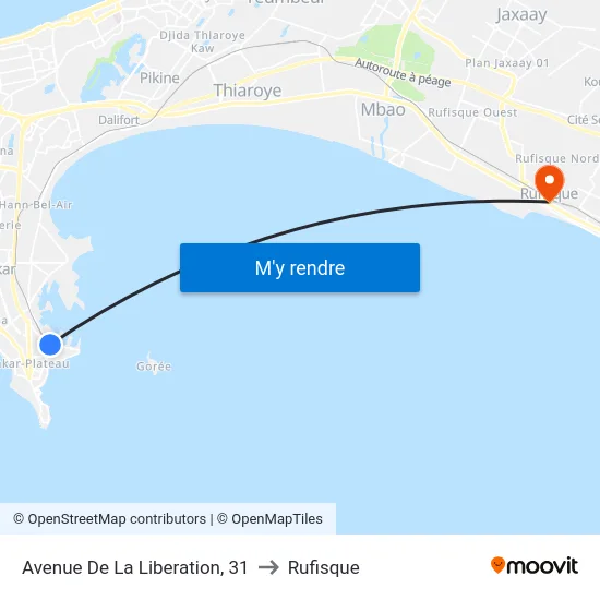 Avenue De La Liberation, 31 to Rufisque map