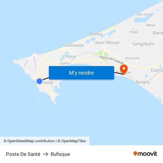 Poste De Santé to Rufisque map