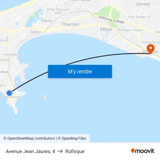 Avenue Jean Jaures, 4 to Rufisque map