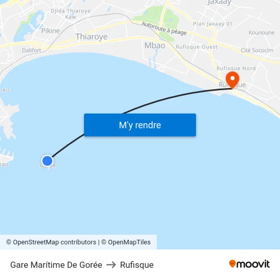 Gare Marítime De Gorée to Rufisque map