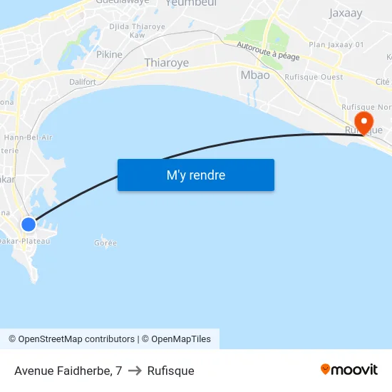 Avenue Faidherbe, 7 to Rufisque map