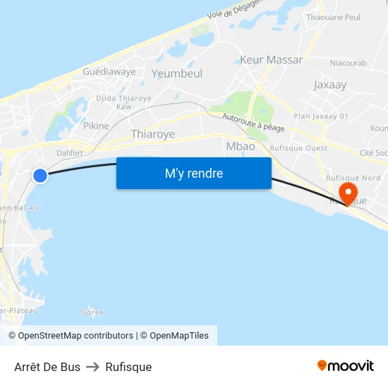 Arrêt De Bus to Rufisque map