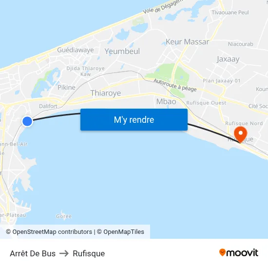 Arrêt De Bus to Rufisque map