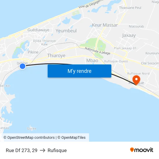 Rue Df 273, 29 to Rufisque map