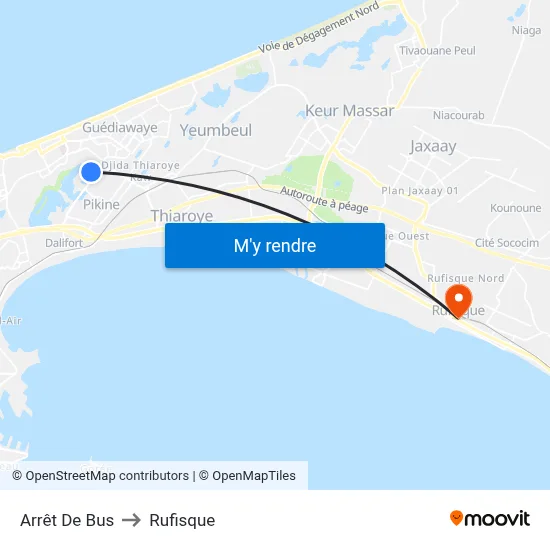 Arrêt De Bus to Rufisque map
