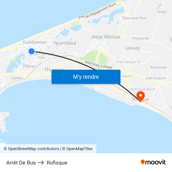 Arrêt De Bus to Rufisque map