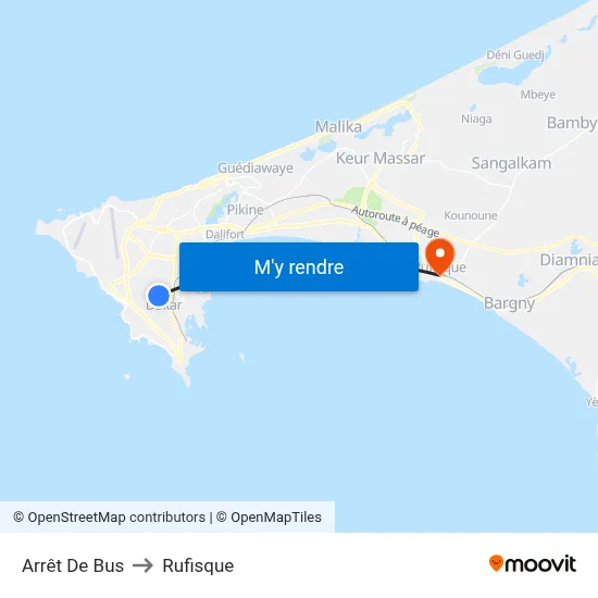 Arrêt De Bus to Rufisque map