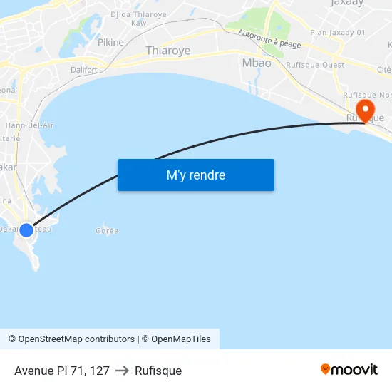 Avenue Pl 71, 127 to Rufisque map