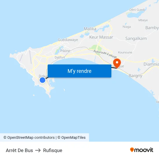 Arrêt De Bus to Rufisque map