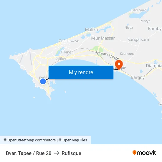 Bvar. Tapée / Rue 28 to Rufisque map