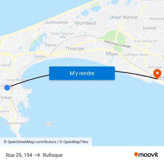 Rue 29, 194 to Rufisque map