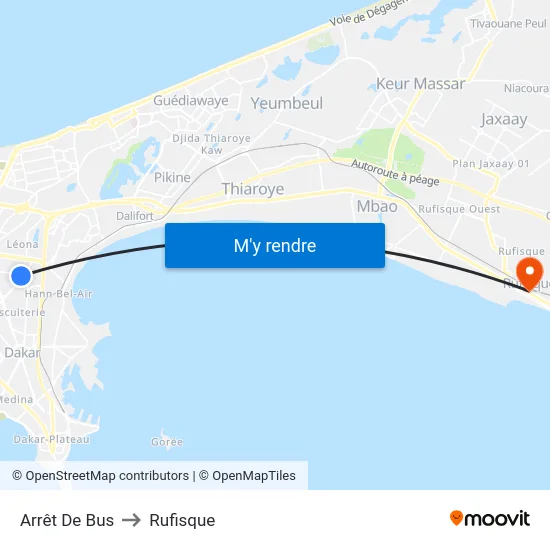 Arrêt De Bus to Rufisque map