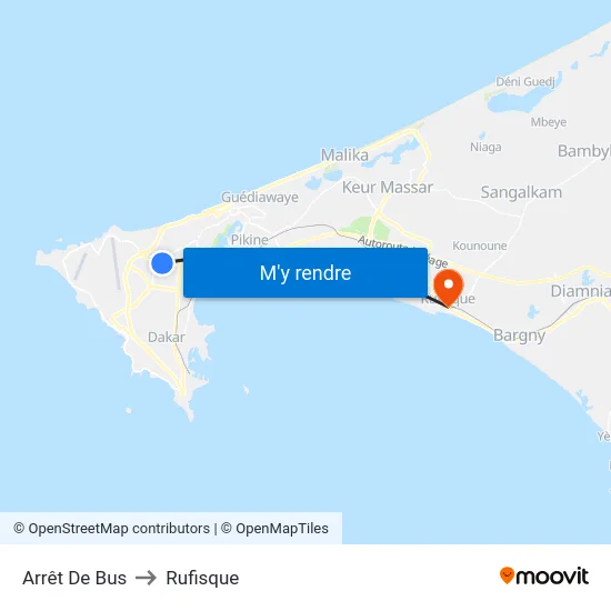 Arrêt De Bus to Rufisque map