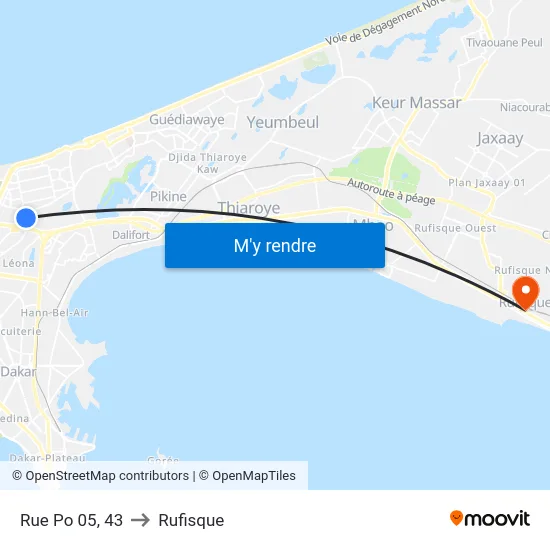 Rue Po 05, 43 to Rufisque map