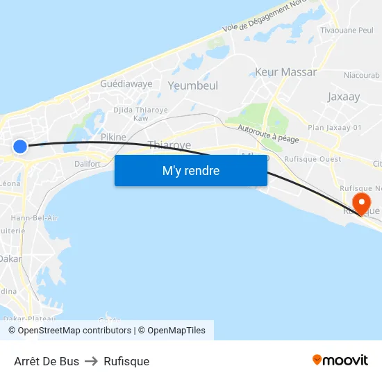 Arrêt De Bus to Rufisque map