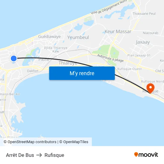 Arrêt De Bus to Rufisque map