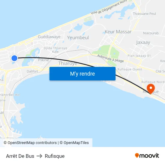 Arrêt De Bus to Rufisque map