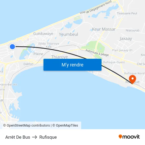 Arrêt De Bus to Rufisque map